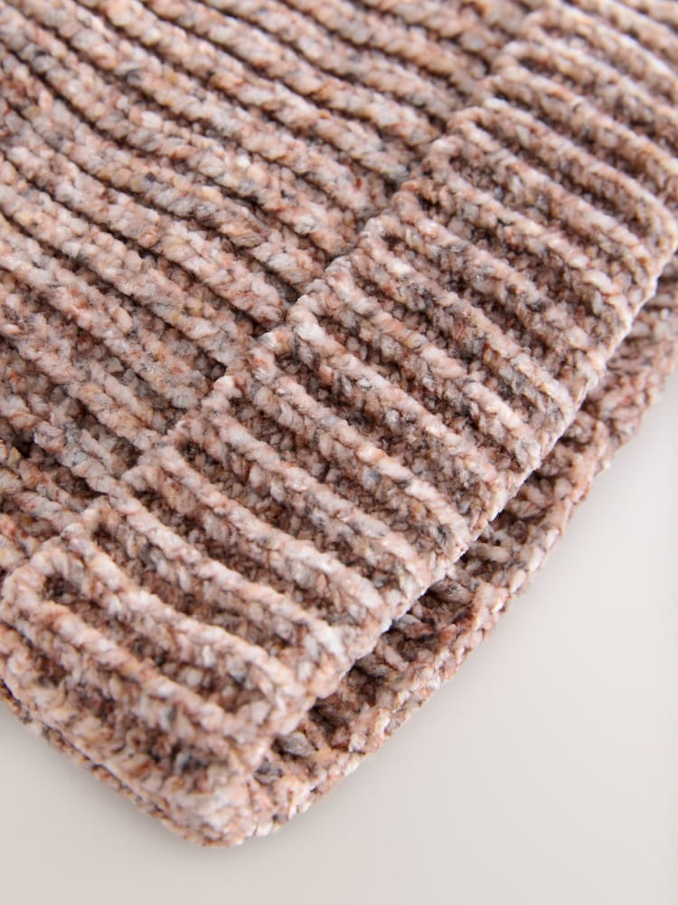 Brown Chenille Baby Hat with a Pom (0mths-2yrs) - Image 2 of 3