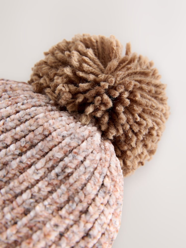 Brown Chenille Baby Hat with a Pom (0mths-2yrs) - Image 3 of 3