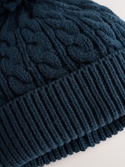 Navy Baby Knitted Hat With Pom (0mths-2yrs) - Image 3 of 4