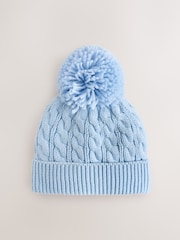 Blue Cable Baby Knitted Hat With Pom (0mths-2yrs) - Image 3 of 5