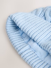 Blue Cable Baby Knitted Hat With Pom (0mths-2yrs) - Image 5 of 5