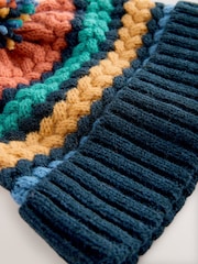 Bright Cable Stitched Baby Knitted Hat With Pom (0mths-2yrs) - Image 3 of 5
