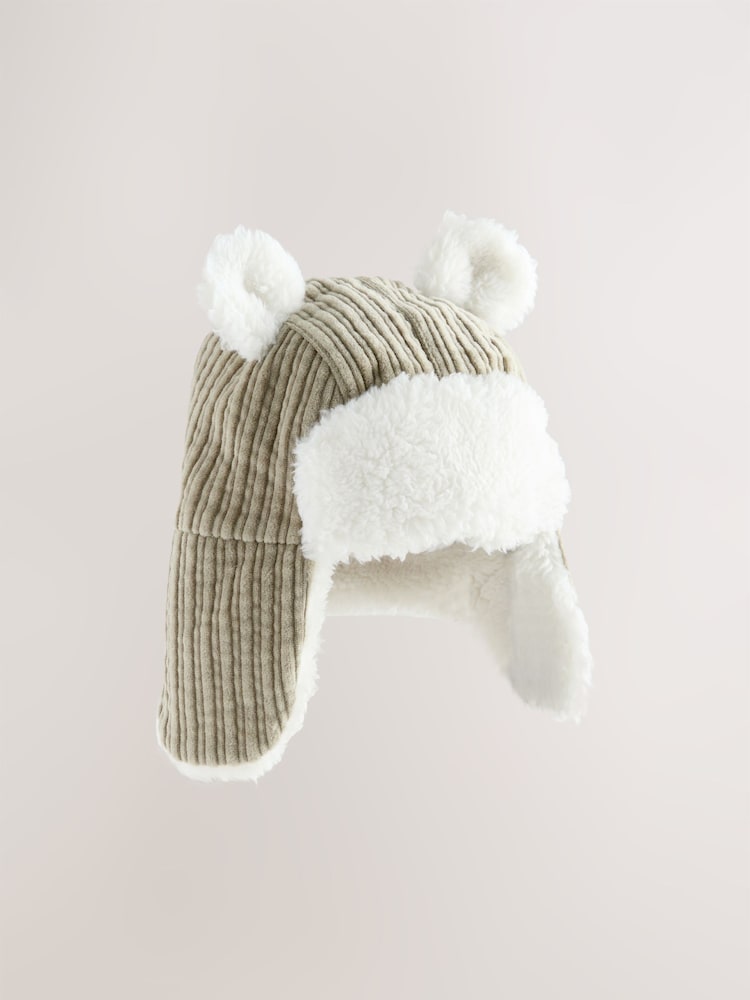 Sage Green Cord Baby Trapper Hat (0mths-2yrs) - Image 1 of 5 Sage Green Cord Baby Trapper Hat (0mths-2yrs) - Image 1 of 5
