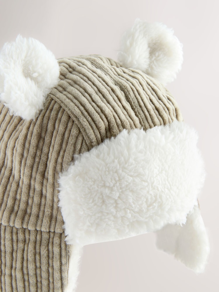 Sage Green Cord Baby Trapper Hat (0mths-2yrs) - Image 2 of 5 Sage Green Cord Baby Trapper Hat (0mths-2yrs) - Image 2 of 5