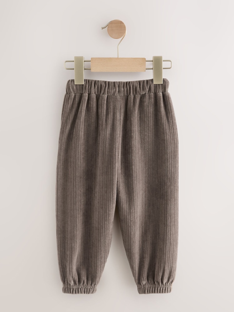 Mink Brown Jersey Cord Joggers (3mths-7yrs) - Image 2 of 4