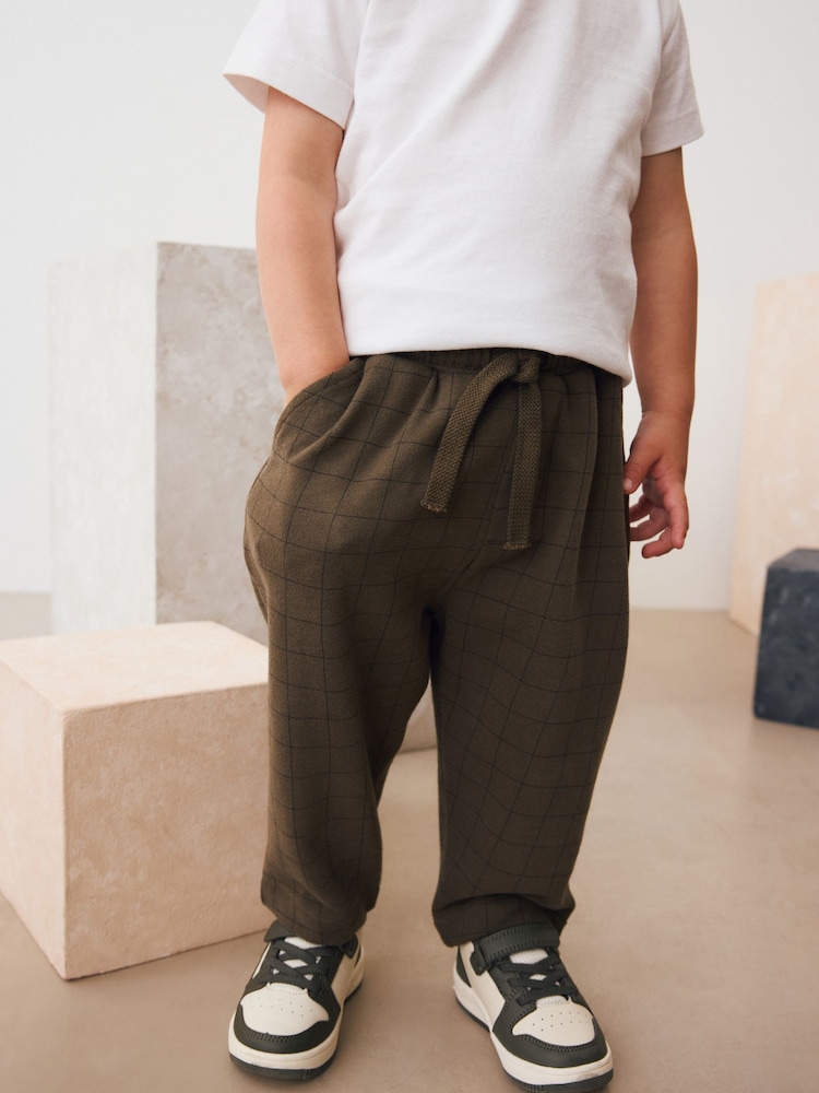 Khaki Green Checked Joggers (3mths-7yrs) - Image 1 of 4