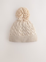 Creme - Baby Cable Knitted Pom Hat - Imagem 2 de 4