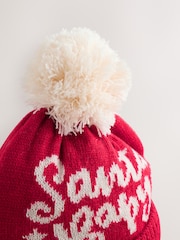 Red Santa Baby Knitted Pom Hat - Image 4 of 5