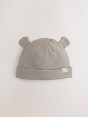 Neutral/Tan Baby Rib Beanie Hats 2 Pack - Image 2 of 5