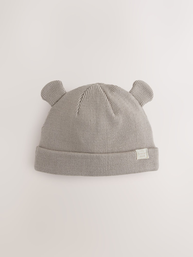 Neutral/Tan Baby Rib Beanie Hats 2 Pack - Image 2 of 5