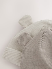Neutral/Tan Baby Rib Beanie Hats 2 Pack - Image 5 of 5