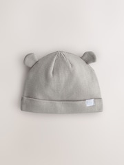 رمادي/أبيض - Baby Rib Beanie Hats 2 Pack - صورة 3 من 6