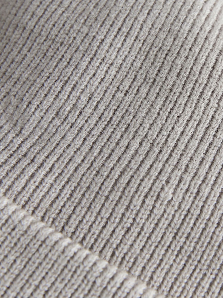 Grey/White Baby Rib Beanie Hats 2 Pack - Image 6 of 6 Grey/White Baby Rib Beanie Hats 2 Pack - Image 6 of 6