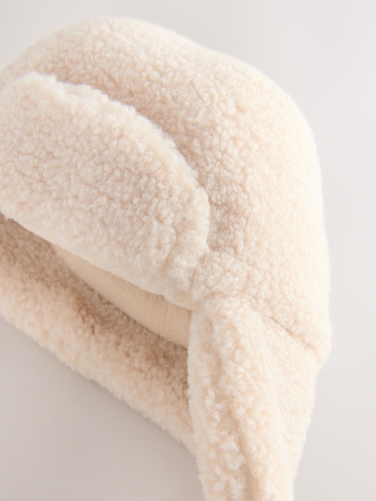 Beige Baby Borg Trapper Hat - Image 3 of 3