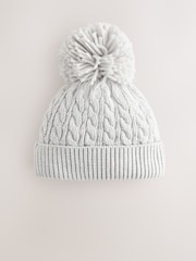 Cinza - Baby Cable Knitted Pom Hat - Imagem 2 de 4