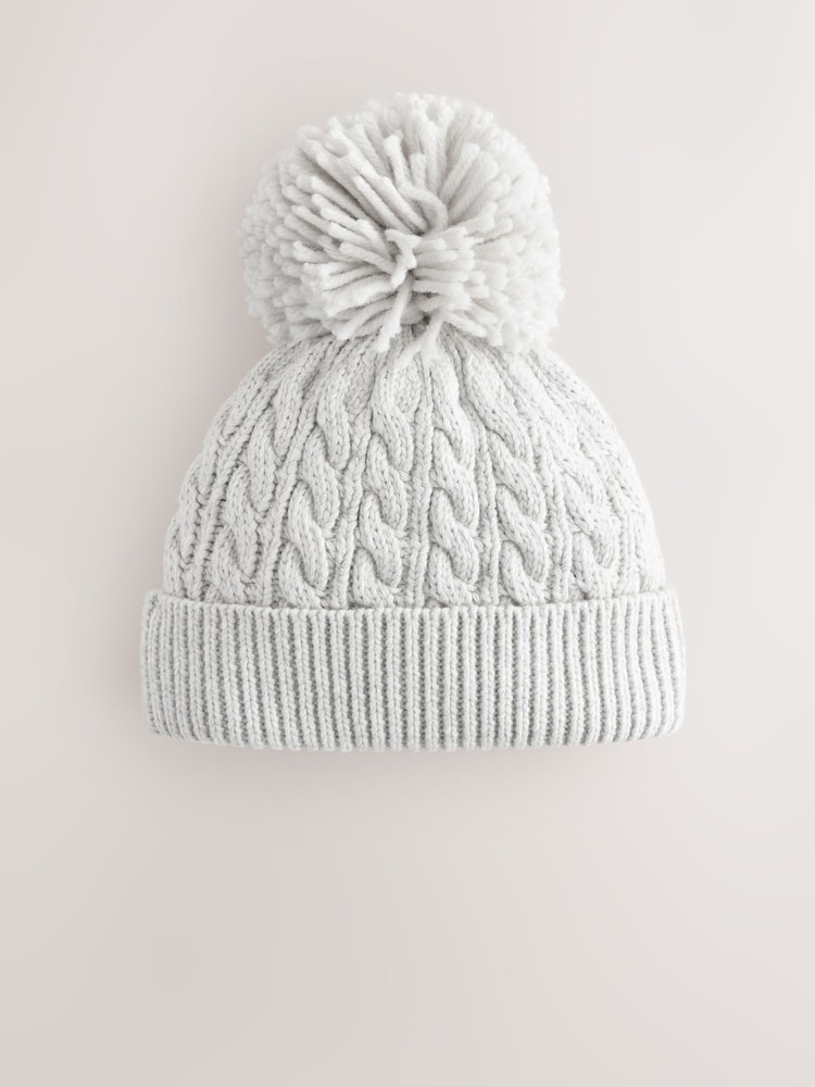 Cinza - Baby Cable Knitted Pom Hat - Imagem 2 de 4