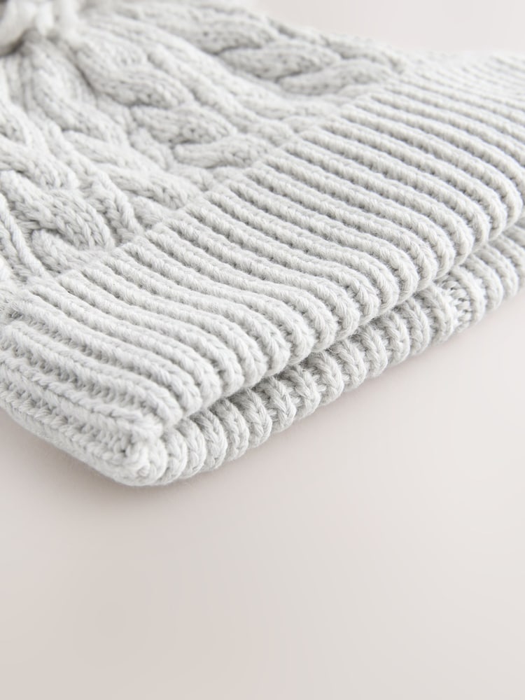 Cinza - Baby Cable Knitted Pom Hat - Imagem 4 de 4