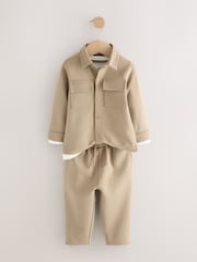 Tan Brown T-Shirt And Joggers 3 Piece Set (3mths-7yrs) - Image 6 of 9
