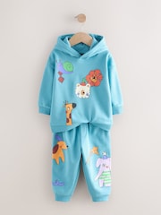 Blue Printed Hoodie And Joggers Set (3mths-7yrs) - Image 5 of 8