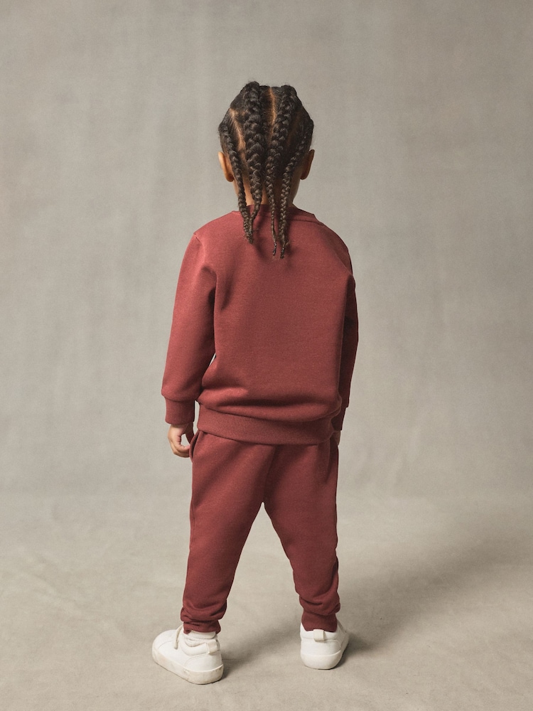 Burgundy Red Plain Sweatshirt And Joggers Set (3mths-7yrs) - Image 3 of 3