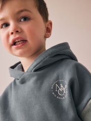 Blue Colourblock Hoodie and Joggers Set (3mths-7yrs) - Image 2 of 4