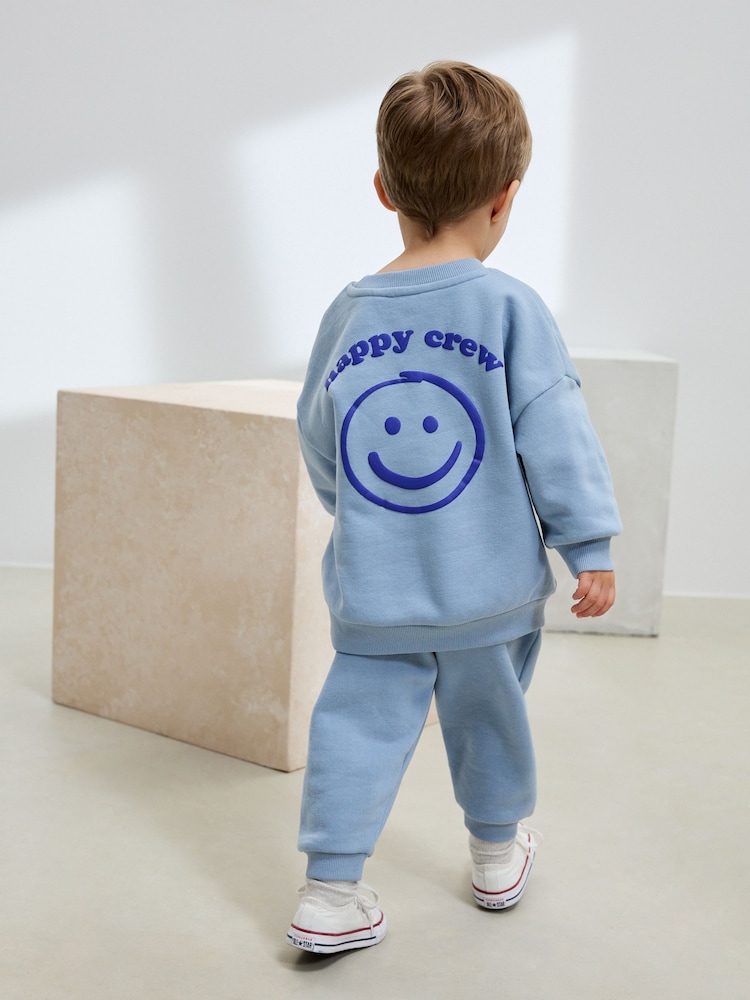 Light Blue Printed Crew and Joggers Set (3mths-7yrs) - Image 1 of 4