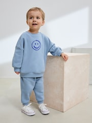 Light Blue Printed Crew and Joggers Set (3mths-7yrs) - Image 2 of 4