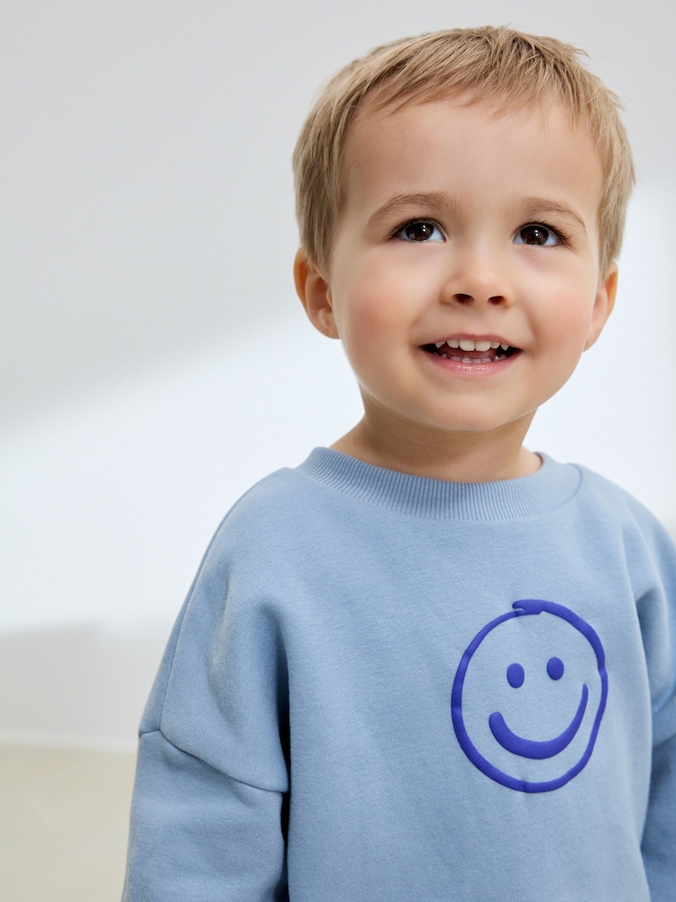 Light Blue Printed Crew and Joggers Set (3mths-7yrs) - Image 4 of 4