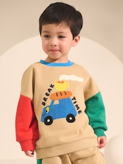 Tan Brown Colourblock Sweatshirt And Joggers Set (3mths-7yrs) - Image 2 of 16