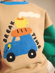 Tan Brown Colourblock Sweatshirt And Joggers Set (3mths-7yrs) - Image 5 of 16