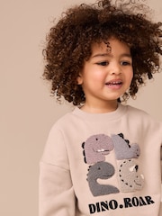 Grey and Charcoal Dinosaur Spike Sweatshirt and Joggers Set (3mths-7yrs) - Image 2 of 9