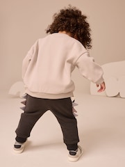 Grey and Charcoal Dinosaur Spike Sweatshirt and Joggers Set (3mths-7yrs) - Image 3 of 9