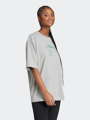 adidas Grey Country Club Graphic Oversize 100% Cotton T-Shirt - Image 3 of 6