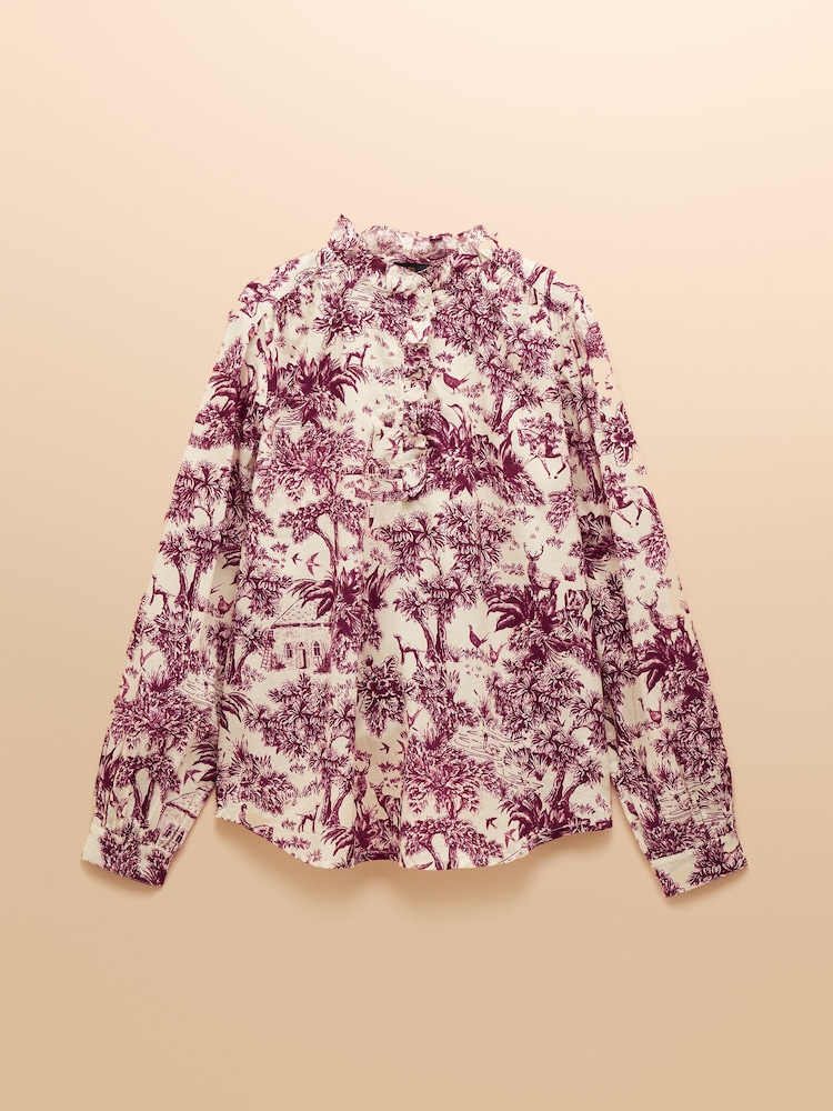 Melanie Berry/Ecru Ruffle Blouse - Image 8 of 8 Melanie Berry/Ecru Ruffle Blouse - Image 8 of 8
