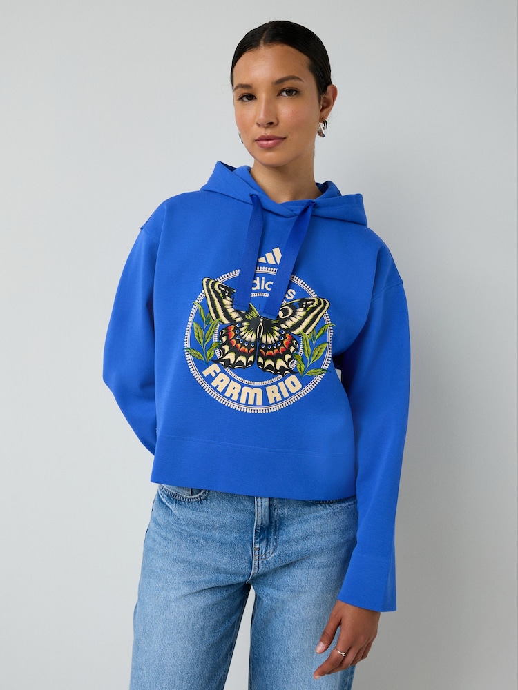 adidas Blue x Farm Hoodie - Image 1 of 6 adidas Blue x Farm Hoodie - Image 1 of 6