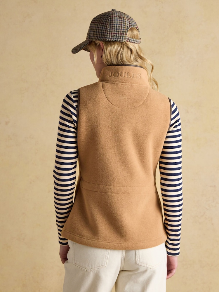 Joules Heritage Tan Fleece Gilet - Image 2 of 13