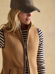 Joules Heritage Tan Fleece Gilet - Image 6 of 13