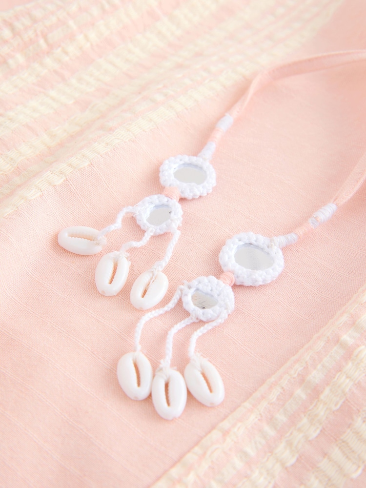 Pink/White Maxi Long Sleeve Kaftan Cover-Up - Image 5 of 5