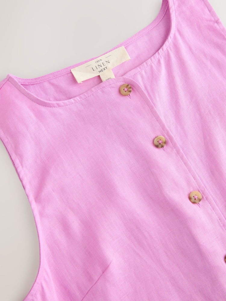 Buy Pink 100% Linen Shift Dress from Next USA