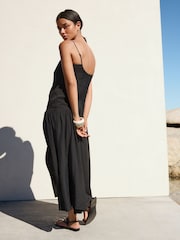 Black Dropped Waist Slip Maxi Dress - Image 4 of 9