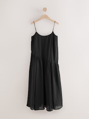 Black Dropped Waist Slip Maxi Dress - Image 9 of 9