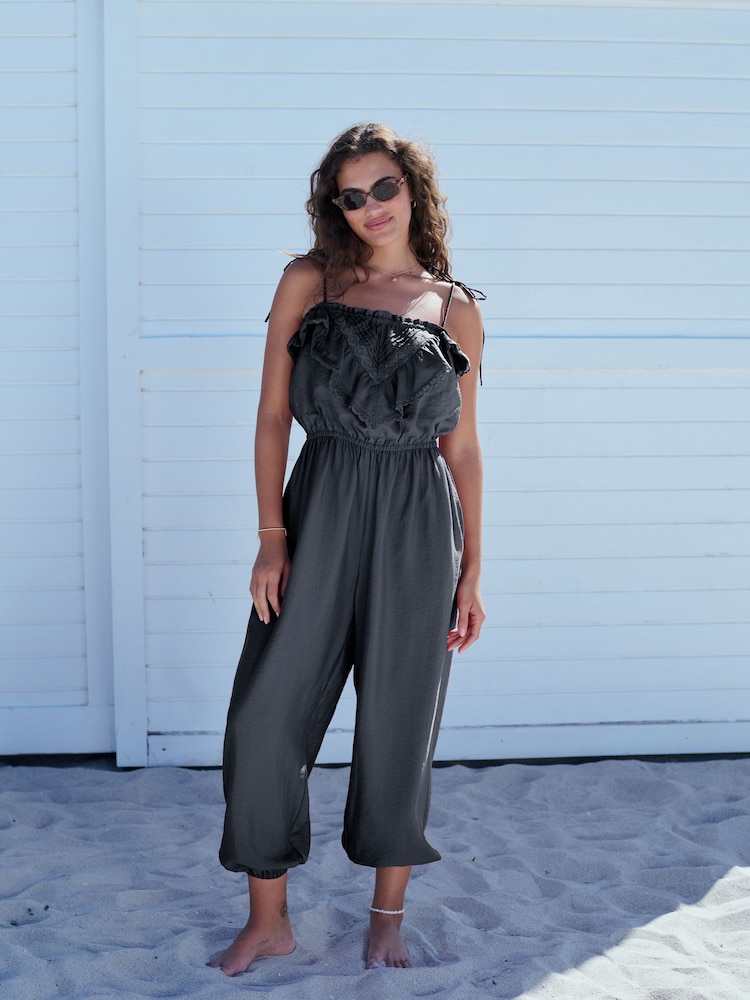 Graphite Grey Bandeau Harem Leg Jumpsuit - Image 1 of 4