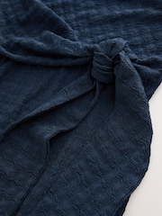 Navy Textured Jersey Tie Waist Maxi Dress - Image 3 of 3