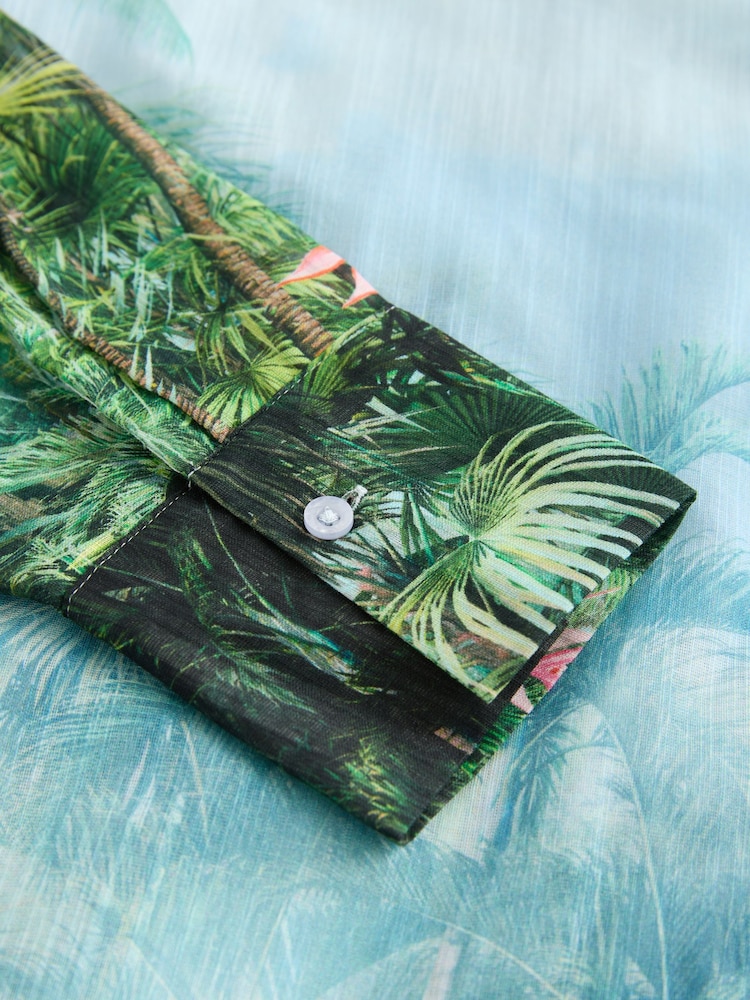Blue/Green Beach Shirt Cover-Up - Image 3 of 3