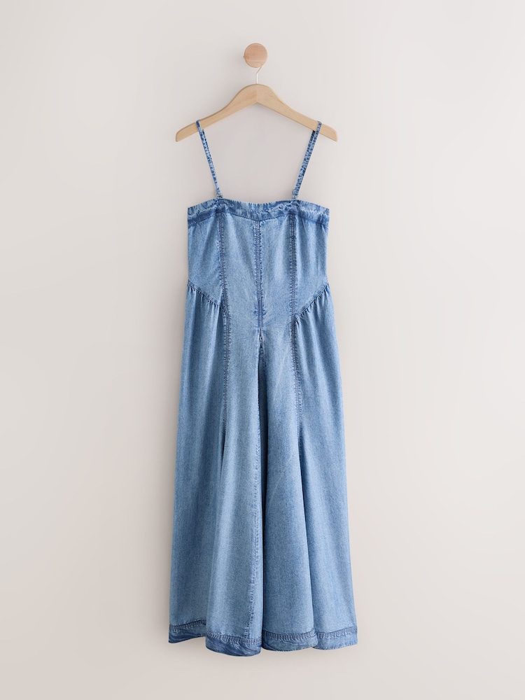 Azul - Vestido Midi de lyocell 100% de Tencel - Imagem 9 de 9