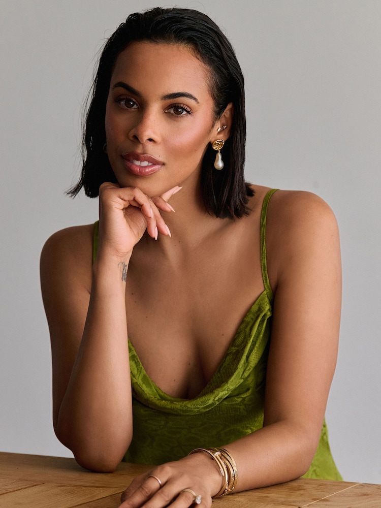 Buy Green Jacquard Cowl Neck Slip Midi Dress from Next USA