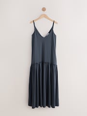Azul - Cotton Dropped Waist Jersey Dress - Imagem 8 de 10