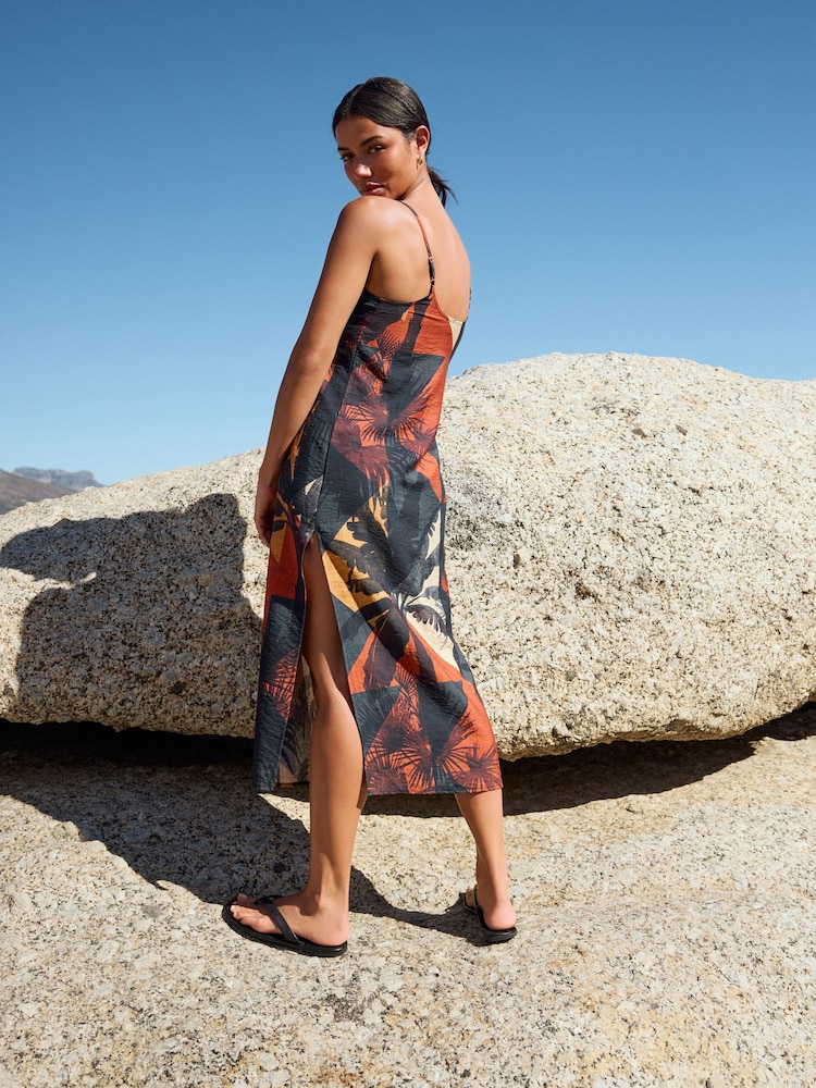Palm Midi Slip Summer Dress - Image 2 of 7 Palm Midi Slip Summer Dress - Image 2 of 7