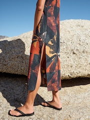 Palm Midi Slip Summer Dress - Image 4 of 7