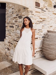 Ecru Crochet Mix Mini Dress - Image 1 of 9